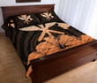 Alohawaii Home Set - Quilt Bed Set Hawaiian Kanaka Hibiscus Polynesian Love Orange AH J1