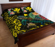 Alohawaii Home Set - Quilt Bed Set Hawaii Tiki Polynesian - Turtle Mix Hibiscus Yellow K4