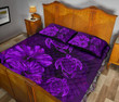 Alohawaii Home Set - Quilt Bed Set Hawaiian Map Turtle Hibiscus Vintage Polynesian Purple AH J9