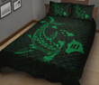 Alohawaii Home Set - Quilt Bed Set Hawaiian Map Hamerhead Shark Polynesian Green J1