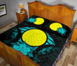Alohawaii Home Set - Quilt Bed Set Palau Hibiscus Turquoise A02