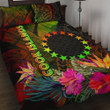 Alohawaii Home Set - Quilt Bed Set Cook Islands Polynesian - Hibiscus and Banana Leaves | Alohawaii.co