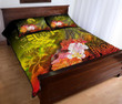 Alohawaii Home Set - Quilt Bed Set Tahiti - Humpback Whale with Tropical Flowers (Yellow)- BN18