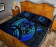 Alohawaii Home Set - Quilt Bed Set Hawaiian Map Palm Trees Fish Hook Polynesian Colorful Blue J5