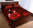 Alohawaii Home Set - Quilt Bed Set Personalized Hawaii Map Turtle Hibiscus Plumeria Polynesian Red J96