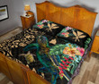 Alohawaii Home Set - Quilt Bed Set Hawaii Tiki Polynesian - Turtle Mix Hibiscus Gold K4