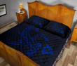 Alohawaii Home Set - Quilt Bed Set Hawaiian Map Hamerhead Shark Polynesian Blue J1