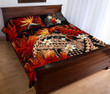 Alohawaii Home Set - Quilt Bed Set Kanaka Maoli (Hawaiian) Polynesian Pineapple Banana Leaves Turtle Tattoo Red A02