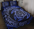 Alohawaii Home Set - Quilt Bed Set Hawaiian Map Turtle Polynesian Circle Blue | Alohawaii.co