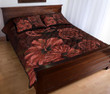 Alohawaii Home Set - Quilt Bed Set Hawaiian Map Turtle Hibiscus Polynesian Red Vintage AH J9