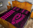 Alohawaii Home Set - Quilt Bed Set Hawaii Kakau Makau Fish Hook Polynesian Pink J6