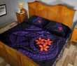 Alohawaii Home Set - Quilt Bed Set Polynesian Kanaka Maoli (Hawaiian) - Purple Manta Ray Turtle - BN11