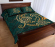 Alohawaii Home Set - Quilt Bed Set Hawaii Triple Marble Turtle Polynesian Hibiscus Benjamin Style Green AH J5