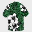 Hawaiian Plumeria Tribal Polynesian Hawaiian Shirt Green AH - J0R - Alohawaii
