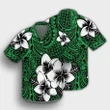 Hawaiian Plumeria Tribal Polynesian Hawaiian Shirt Green AH - J0R - Alohawaii