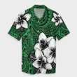 Alohawaii Shirt - Hawaiian Plumeria Tribal Polynesian Hawaiian Shirt Green