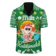 Hawaii Mele Kalikimaka Santa Claus Pattern Christmas Hawaiian Shirt - Green - Labo Style - AH