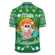 Hawaii Mele Kalikimaka Santa Claus Pattern Christmas Hawaiian Shirt - Green - Labo Style - AH - J3