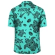Polynesian Turtle Palm And Sea Pebbles Turquoise Hawaiian Shirt - AH - J1 - Alohawaii