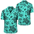 Alohawaii Shirt - Polynesian Turtle Palm And Sea Pebbles Turquoise Hawaiian Shirt