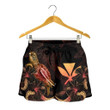 Alohawaii Short - Hawaii Polynesian Women's Shorts - Turtle With Blooming Hibiscus Gold | Alohawaii.co
