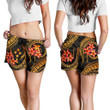Lovenewzealand Short - Kosrae Micronesian Women Shorts - Gold Plumeria - BN11