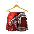 Alohawaii Short - Samoa Custom Personalised Women's Shorts - Samoa Seal Wave Style (Red) | Alohawaii.co