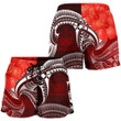 Lovenewzealand Short - Samoa Custom Personalised Women's Shorts - Samoa Seal Wave Style (Red) - BN18