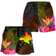 Lovenewzealand Short - Papua New Guinea Polynesian Women's Shorts - Hibiscus and Banana Leaves - BN15