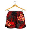 Lovenewzealand Short - Samoa Polynesian Women Shorts - Red Plumeria - BN11