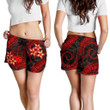 Alohawaii Short - Samoa Polynesian Women Shorts - Red Plumeria | Alohawaii.co