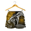 Alohawaii Short - Samoa Custom Personalised Women's Shorts - Samoa Seal Wave Style (Gold) | Alohawaii.co
