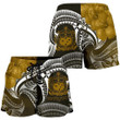 Lovenewzealand Short - Samoa Custom Personalised Women's Shorts - Samoa Seal Wave Style (Gold) - BN18