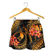 Lovenewzealand Short - Yap Micronesian Women Shorts - Gold Plumeria - BN11