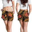 Lovenewzealand Short - Yap Micronesian Women Shorts - Gold Plumeria - BN11