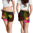 Lovenewzealand Short - Tahiti Polynesian Women's Shorts - Hibiscus and Banana Leaves - BN15