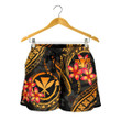 Lovenewzealand Short - Polynesian Hawaii Women Shorts - Gold Plumeria - BN11