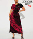 Wallis And Futuna Women's Dress With Short Sleeve Polynesian Fashion A7 | LoveNewZealand
