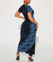 Kosrae Women's Dress With Short Sleeve Polynesian Fashion A7