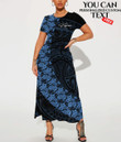 Kosrae Women's Dress With Short Sleeve Polynesian Fashion A7 | LoveNewZealand
