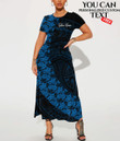 Northern Mariana Islands Women's Dress With Short Sleeve Polynesian Fashion A7 | LoveNewZealand