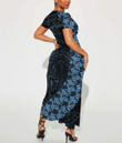 Micronesia Women's Dress With Short Sleeve Polynesian Fashion A7