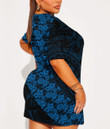 Yap Women's Short Sleeve O-neck Dress Polynesian Fashion A7