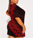 Tonga Women's Short Sleeve O-neck Dress Polynesian Fashion A7