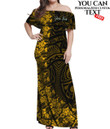 Solomon Islands Women's Off Shoulder Long Dress Polynesian Fashion A7 | LoveNewZealand