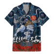 (Custom) Carlton Blues Hawaiian Shirt, Anzac Day Lest We Forget A31B