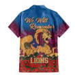 (Custom) Brisbane Lions Hawaiian Shirt, Anzac Day Lest We Forget A31B