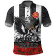 (Custom) Collingwood Magpies Polo Shirt, Anzac Day Lest We Forget A31B