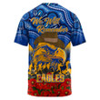 (Custom) West Coast Eagles T-shirt, Anzac Day Lest We Forget A31B