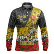 (Custom) Richmond Tigers Long Sleeve Polo Shirt, Anzac Day Lest We Forget A31B